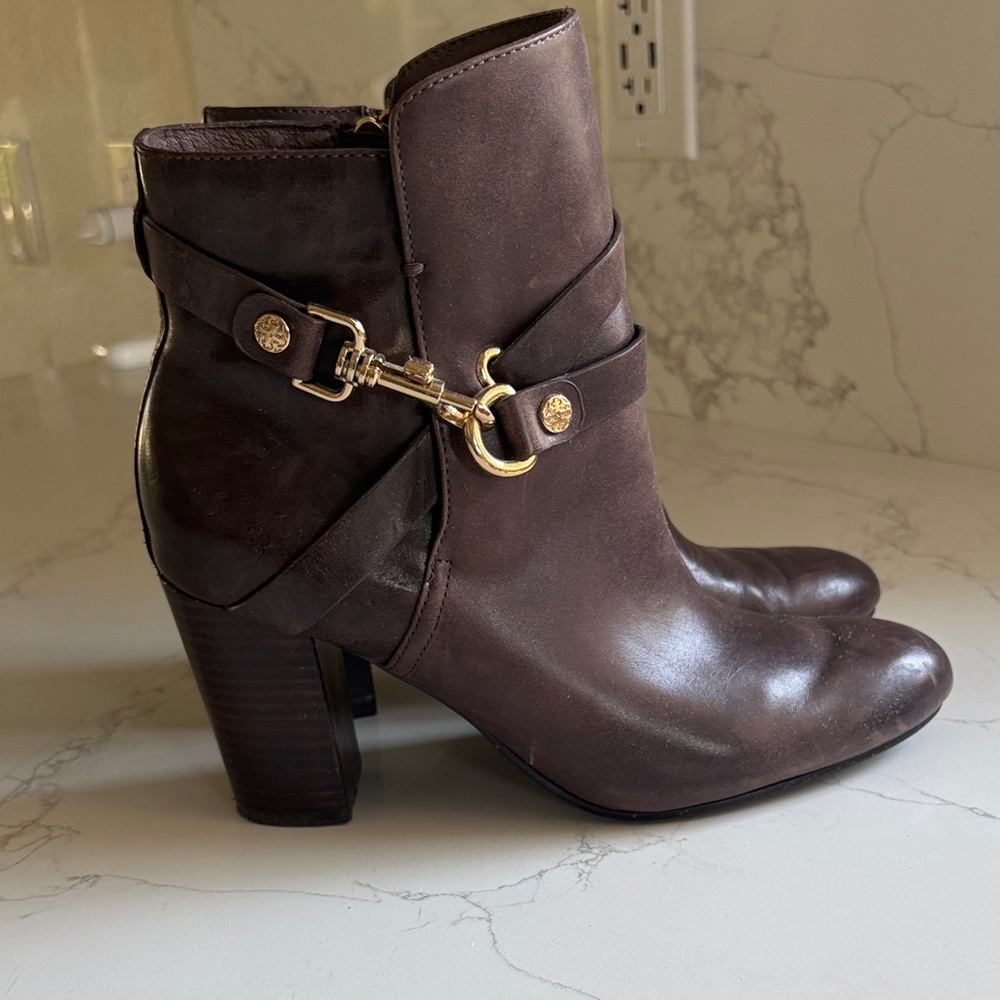 Brown Leather Ankle Boots, 8